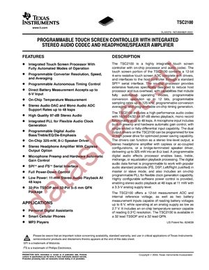 TSC2100IDA datasheet  